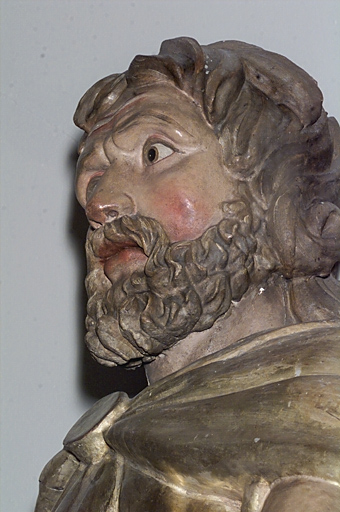 Visage du saint Matthieu, après nettoyage.