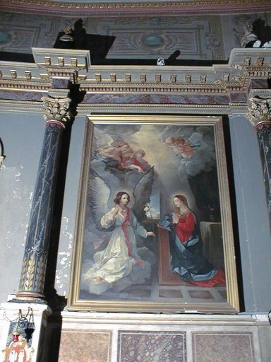 L'Annonciation, copie d'après Guido Reni : ensemble avec cadre.
