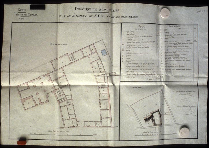 Plan du rez-de-chaussée, 1819, éch. 1/50e.