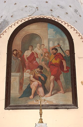 Tableau d'autel et son cadre : Martyre de saint Victor