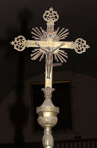 Croix de procession : Christ en croix