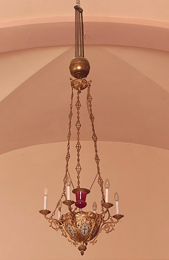 Lampe de sanctuaire (lustre d'église), de style néo-roman