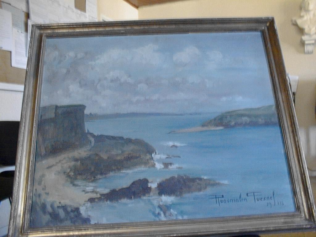 Vue de l'oeuvre, huile sur toile, par P. de Roosmalen-Quesnel, 1944, dépôt du FNAC le 4 aoÃ»t 1950.