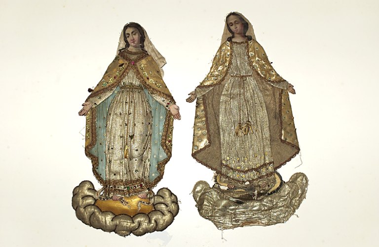 Ensemble de 2 éléments de décor de bannière de procession : Immaculée Conception