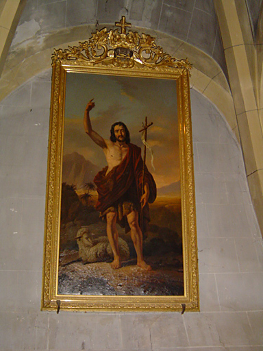 Tableau et son cadre : Saint Jean-Baptiste et l'Agneau de Dieu