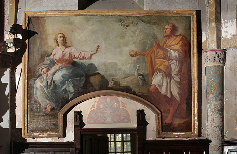 Tableau et son cadre : La Tentation du Christ au désert