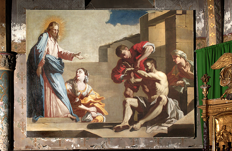 Vue d'ensemble de l'oeuvre, huile sur toile, par J.B. Despax en 1759.
