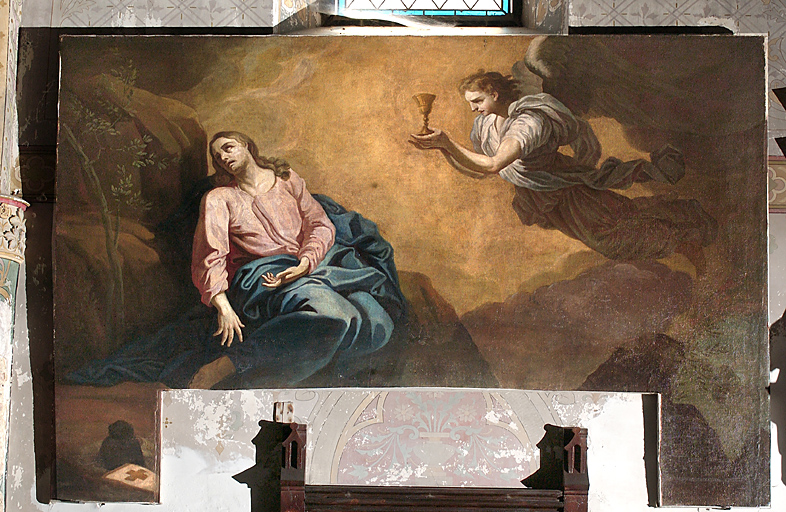 Tableau et son cadre : L'Agonie du Christ au jardin des Oliviers