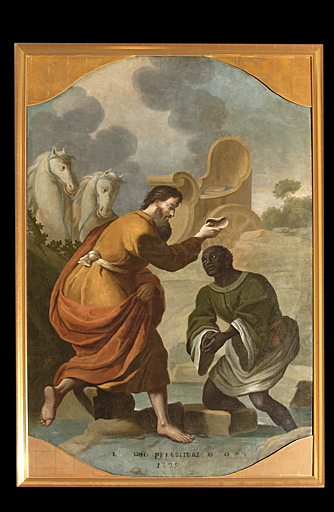 Vue d'ensemble de l'oeuvre, huile sur toile, par J.B. Despax en 1772.