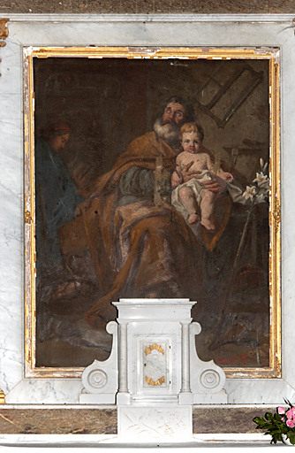 Vue d'ensemble de l'oeuvre, huile sur toile, par A. Lacoste en 1858.