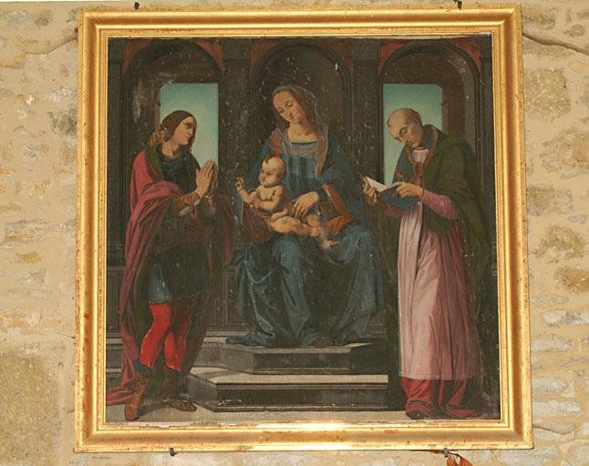Tableau : La Vierge et l'Enfant entourés de saint Julien et de saint Nicolas de Myre