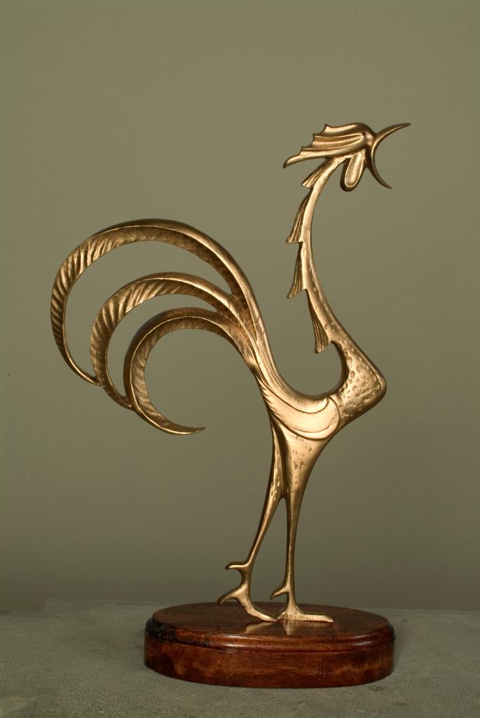 Vue de l'oeuvre, bronze, par Fernand Brassac, 1961.