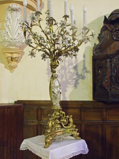 Ensemble de 4 chandeliers : anges lampadophores