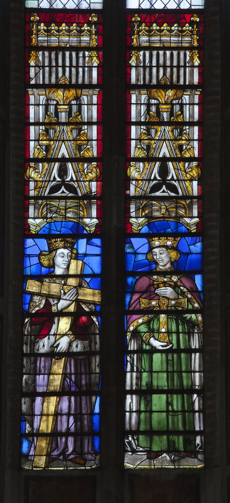 Baie 105 : verrière de saint Louis et sainte Hélène