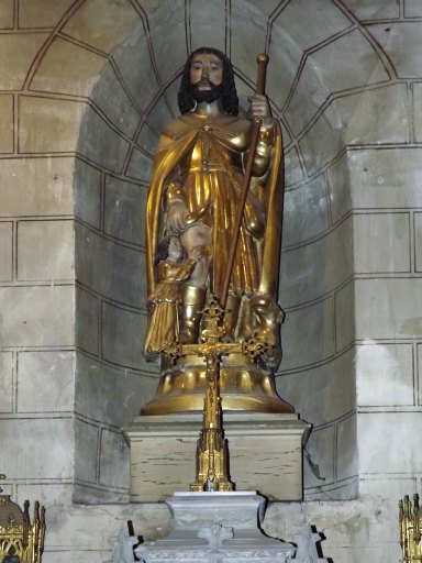 La statue de saint Roch, vue de face.