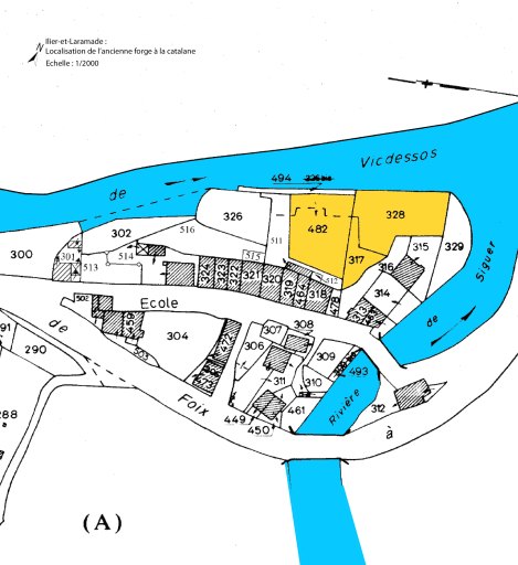 Localisation des parcelles sur le cadastre 2014.