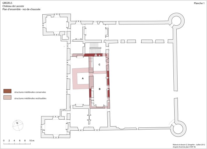Plan d'ensemble au niveau du rez-de-chaussée.