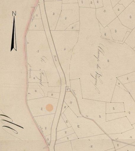 Extrait du plan cadastral 1831 A1.