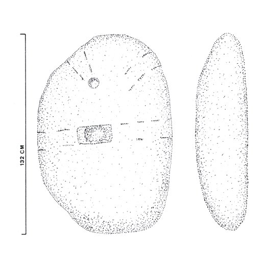 Dessin de la statue, face et dos