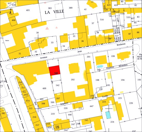 Plan de situation AK 541 (sur fond de plan cadastral DGFiP, 2015).