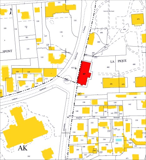 Plan de situation AK 01 467 (sur fond de plan cadastral DGFiP, 2015).