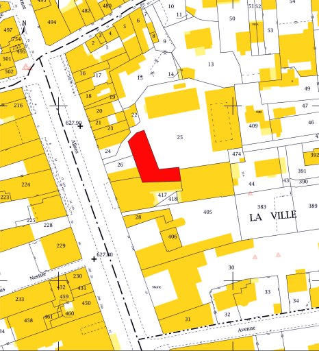 Plan de situation AK 01 25 (sur fond de plan cadastral DGFiP, 2015).