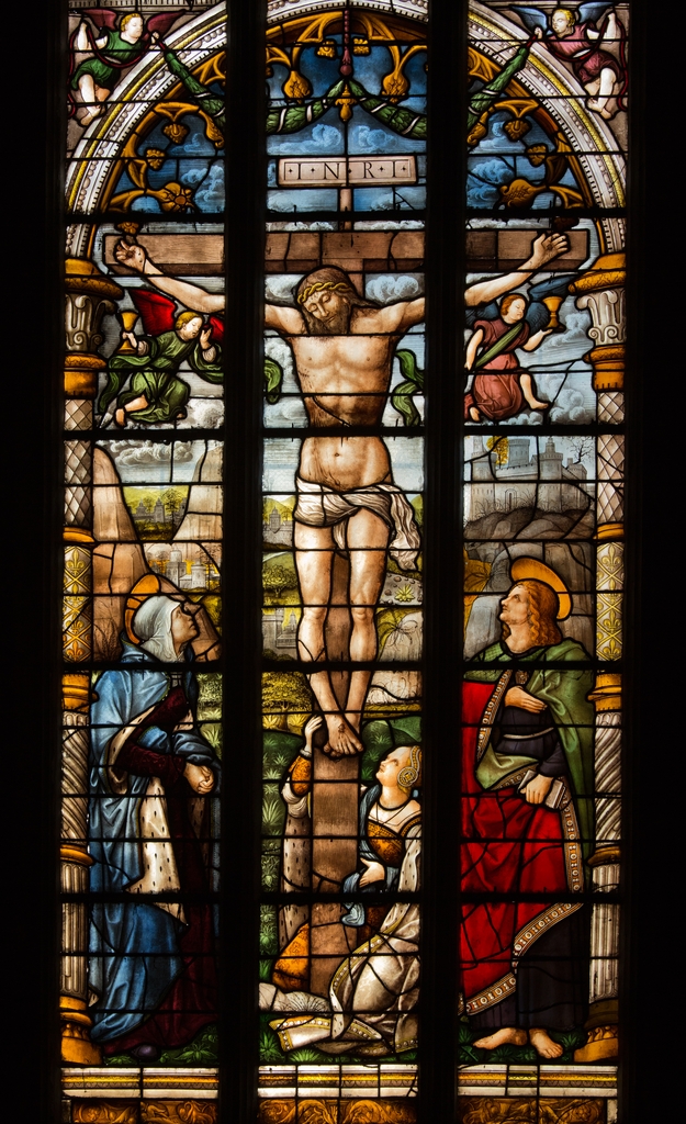Baie 0 : verrière de la chapelle du Saint-Sacrement