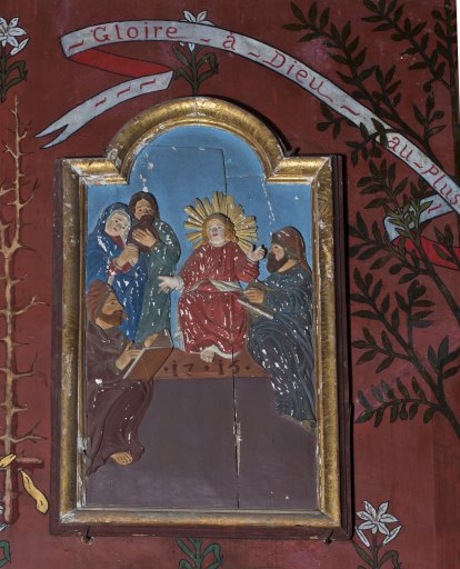 Ensemble de 5 bas-reliefs représentant les scènes de la Vie de la Vierge et de l'enfance du Christ