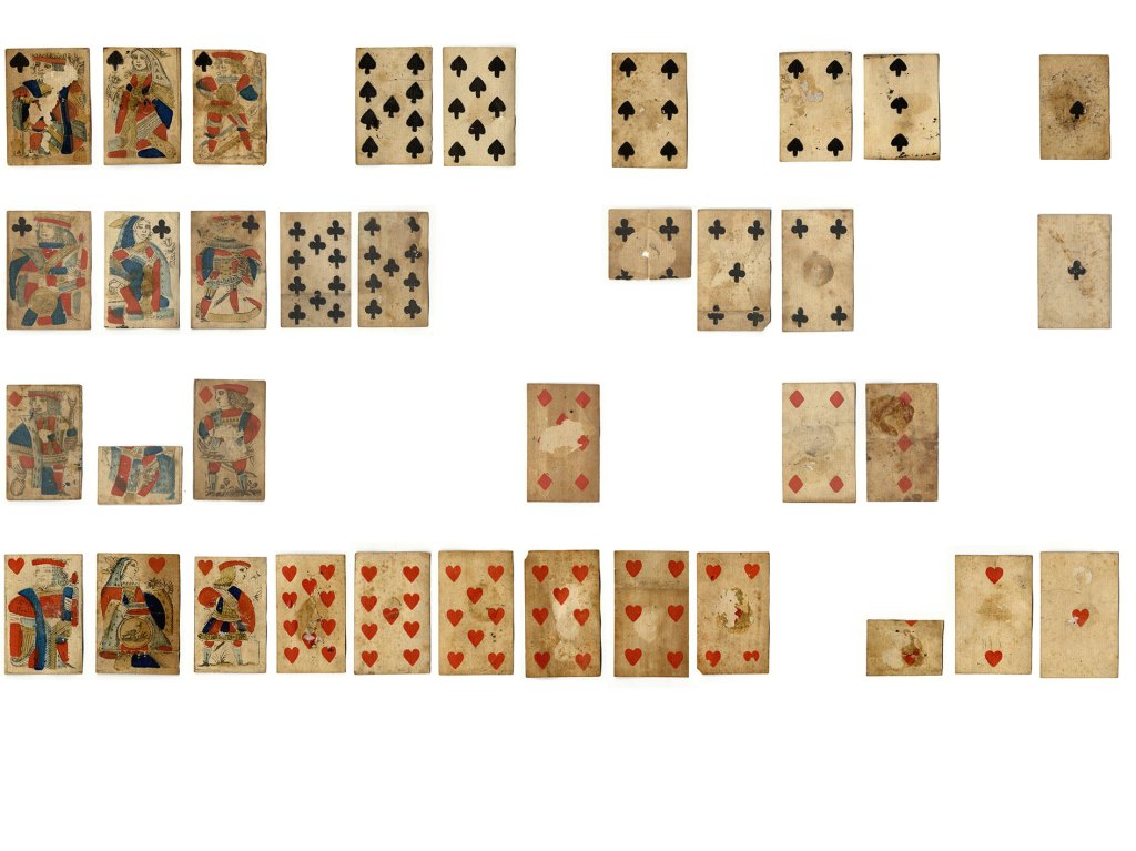 Un jeu de 52 cartes incomplet et reliquats édités par un cartier toulousain anonyme