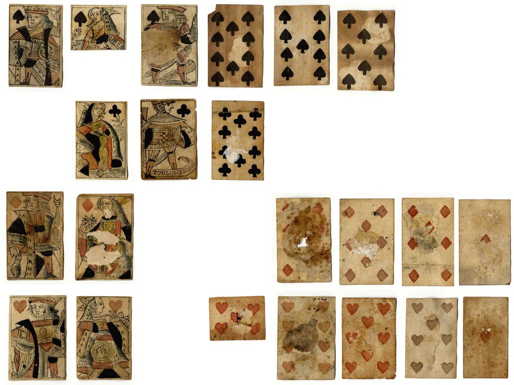 Un jeu de 32 cartes incomplet et reliquats édités par Chayrou