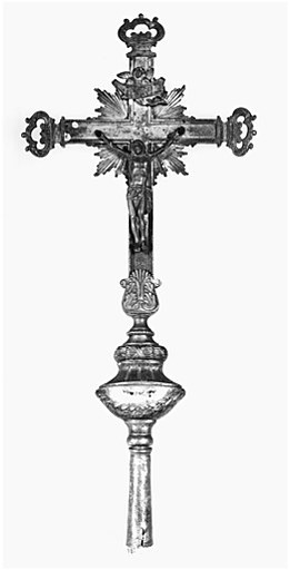 Croix de procession : Christ en croix