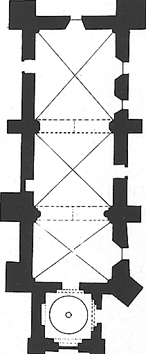 Plan de l'église probablement exécuté le 3 septembre 1931.