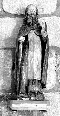 Statue (demi-nature) : saint Antoine ermite