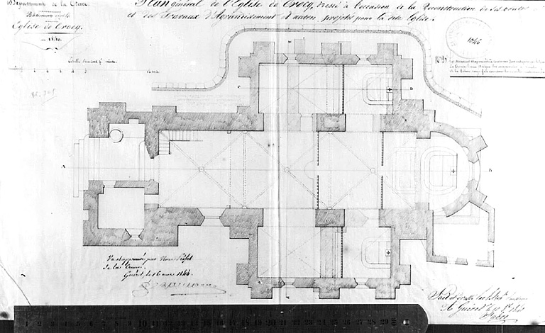 Projet de reconstruction de l'église : plan au sol.