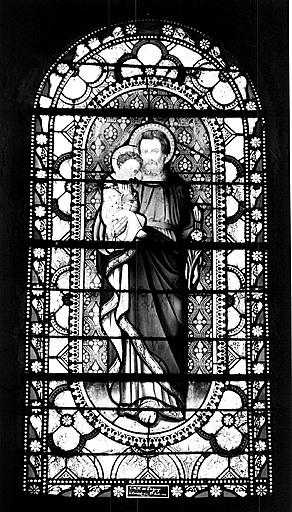 Verrière figurée : saint Joseph et l'Enfant Jésus