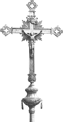 Croix de procession : Christ en croix