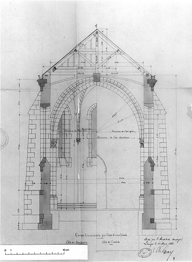 Coupe transversale. 1883. Architecte Geay.