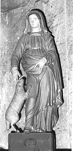 2 statuettes : sainte Geneviève, sainte Germaine