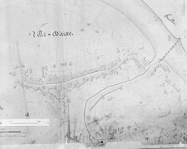 Extrait du plan cadastral de 1818, feuille A1, p 74.