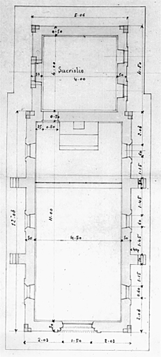 Plan au sol, architecte Geay, 1892.