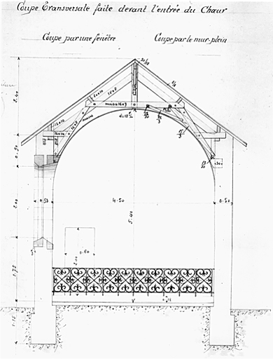 Coupe transversale, architecte Geay, 1892.