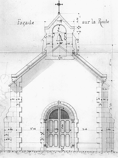 Elévation de la façade sud, architecte Geay, 1892.