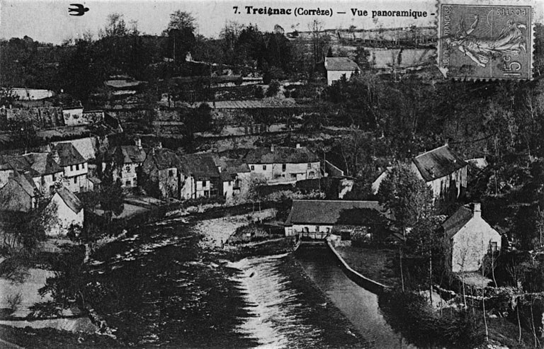 Quartier de la Basse-Cour : site de l'ancien château fort, Vieux Pont, hospice et son moulin.