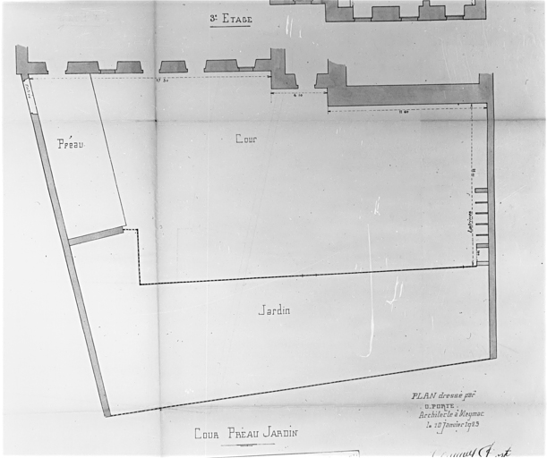 Bâtiment conventuel. Aile sud, plan des abords.