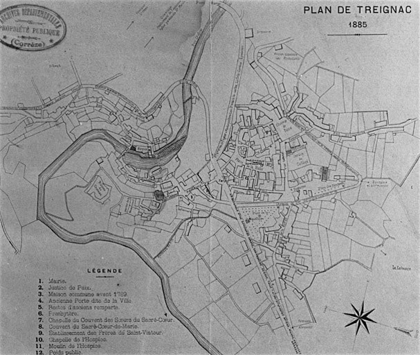 Plan de Treignac, 1885.