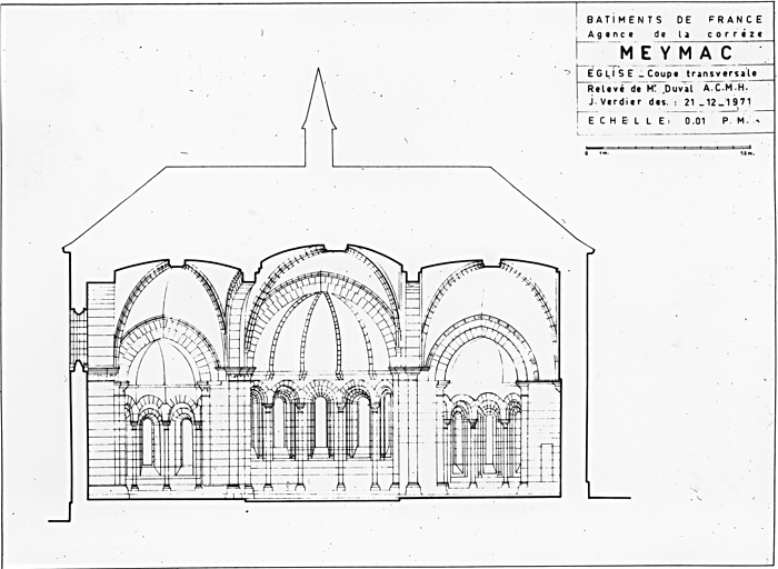 Coupe transversale de l'église.