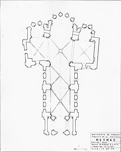 Plan au sol de l'église.