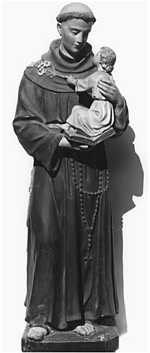 Statue (petite nature) : saint Antoine de Padoue et l'Enfant Jésus