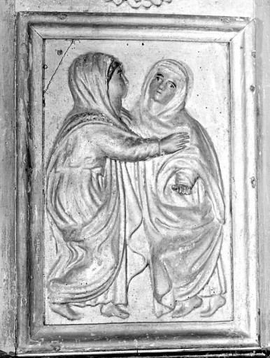 Tabernacle : détail du bas-relief de l'Annonciation.