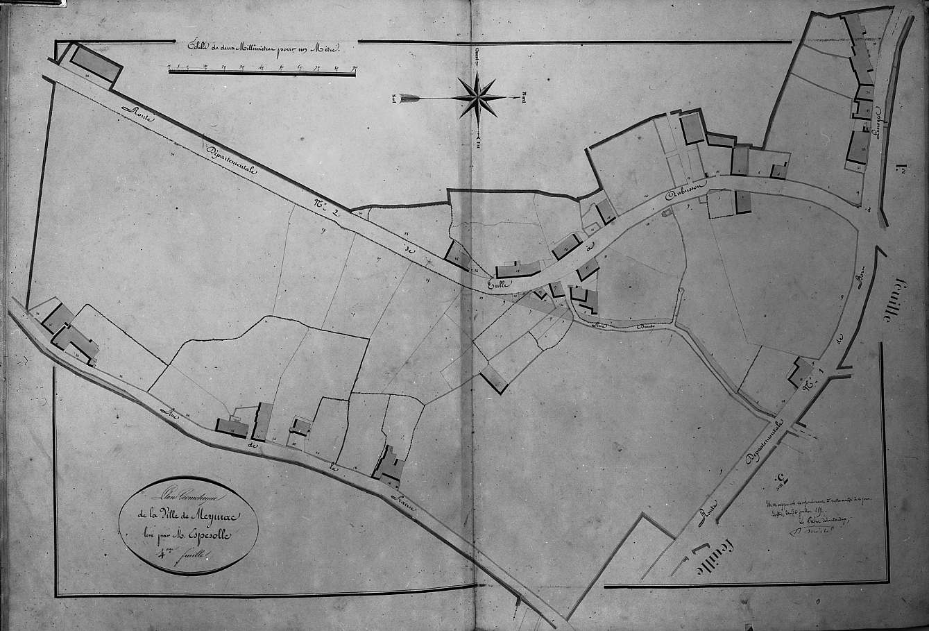 Détail : 4e feuille, rue de la Prairie, rue d'Audy (route de Tulle à Aubusson) et avenue Limousine.